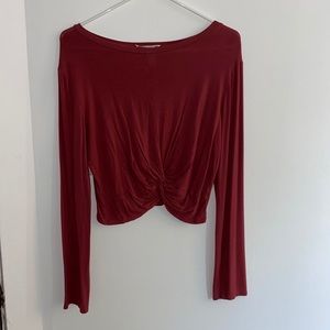 Orange/red Gaze long sleeved crop top size L